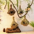thumbnail image 3 of Straw Bird House Natural Handmade Hanging Bird Hut Woven Bird Nest for Outside, 3 of 10