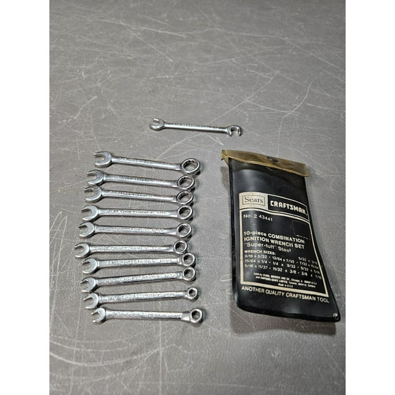 Craftsman 10 Piece Combination Ignition Wrench Set #43441 Plus 5/16 Angle Wrench