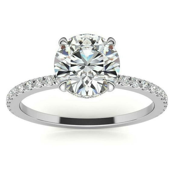 2 Cts Round Cut Moissanite Diamond Engagement Ring, Sterling Silver Bridal Ring, Diamond Promise Ring, Anniversary Ring , Promise Ring