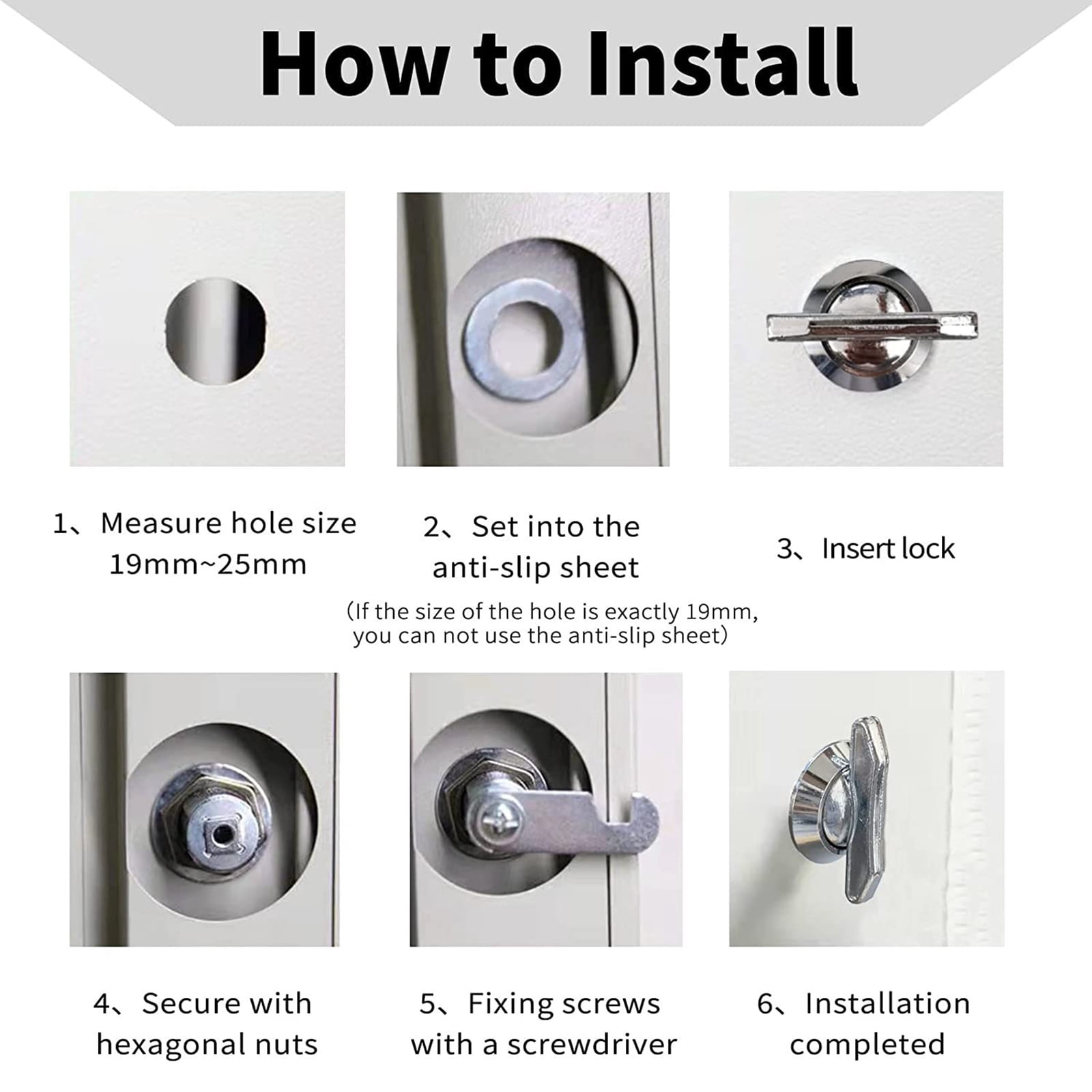 Tool Frees Cabinet Security Lock Thumb Operated Cams Lock Offset Cams Lock Secure Twist Lock for Compartments & Drawers