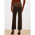 thumbnail image 4 of DARING DIVA Women's Elegant Velvet High Waist Trousers Work Pants XL Brown, 4 of 6