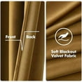 thumbnail image 3 of Velvet Curtains Gold Elegant Grommet Curtains Fall Thermal Insulated Soundproof Room Darkening Drapes for Classical Living Room Bedroom Decor 52 x 84 Inch Set of 2, 3 of 6