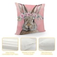 thumbnail image 4 of JRXY Easter Bunny Rabbit Pink Throw Pillow Covers,Easter Day Spring Summer Decorate Pillow Covers Decor for Kids Room Living Room Nursery Home Pillowcase White, 4 of 5