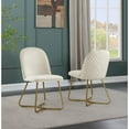 thumbnail image 4 of 5pc Black Wood Top Dining Set with Cream Velvet Chairs and Gold Base, 4 of 5
