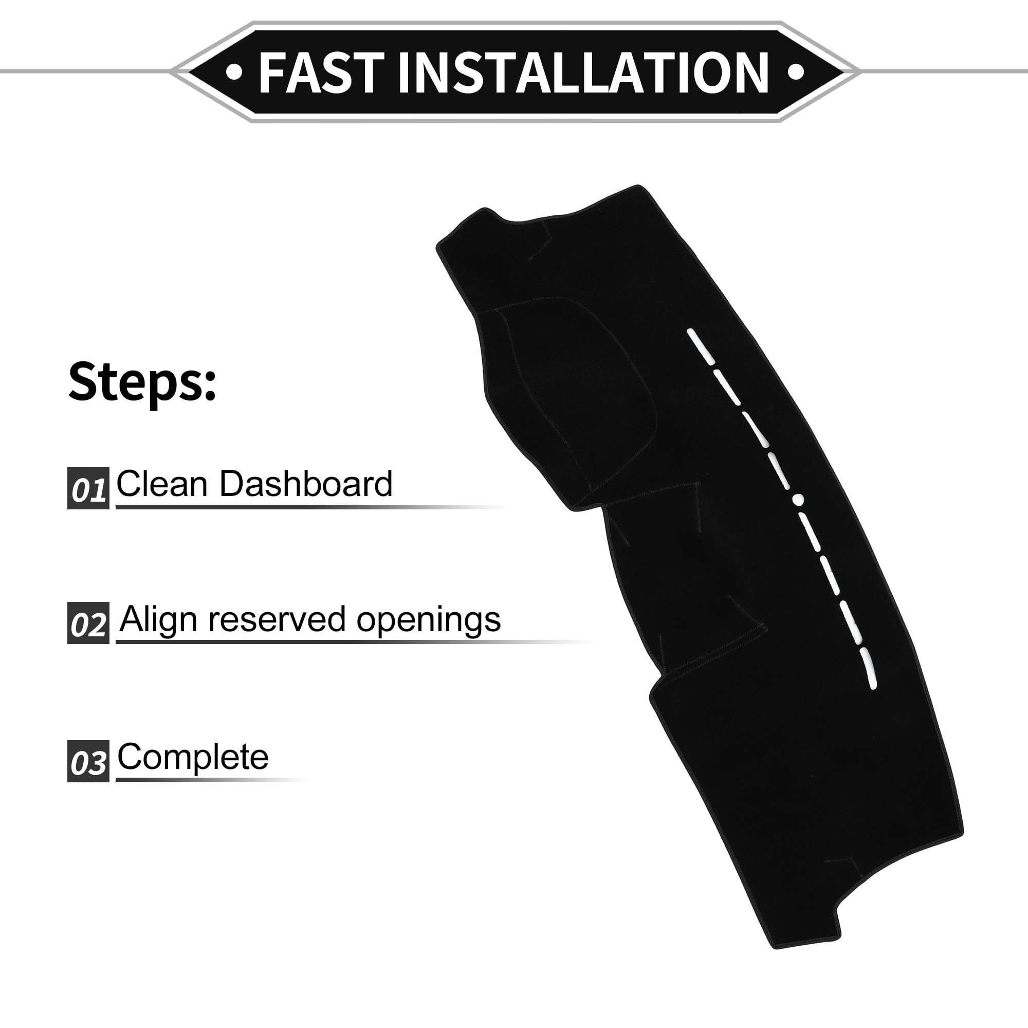 Unique Bargains Dashboard Covers for Hyundai Tucson 2005-2009 Non-Slip Dash Cover Mat Polyester Black Front
