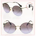 thumbnail image 1 of MIU MIU Gold Crystal Pearl Lilac Maniere 52T Round Rimless Mu52Ts Sunglasses, 1 of 6