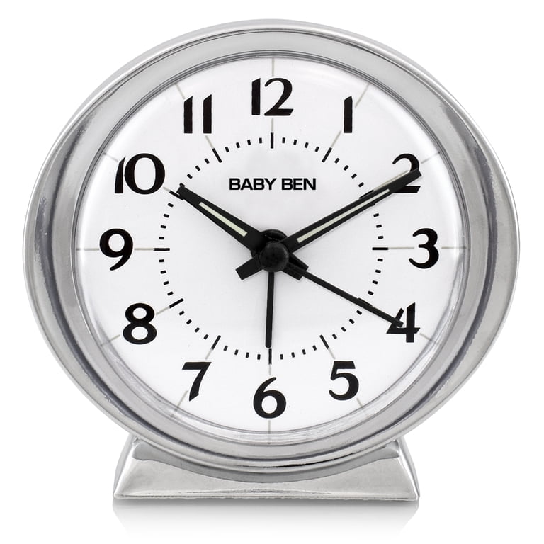 Westclox, Analog Alarm Clock, 11611QA, Silver and White - Walmart.com