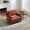 Orange + Chenille, variant on Light Brown Chenille Fold Out Sofa Bed Recliner, Mid-Century Modern Convertible Sleeper Couch, Portable Leisure Lounge Chair for Guest Room