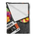 thumbnail image 2 of 70s Party Soft Flannel Fleece Throw Blanket, Compact Cassette Player and Some Vinyl Records with Seventies Text Oldschool, Cozy Plush for Indoor and Outdoor Use, 70" x 90", Multicolor, by Ambesonne, 2 of 5