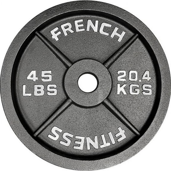 French Fitness Cast Iron Olympic Weight Plate V1 45 lbs (New)