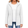 thumbnail image 2 of OGLCCG Girls Fleece Jacket with Hood Full Zip Fuzzy Sherpa Coat Long Sleeve Fall Winter Outwear with Pockets,Drawstring Waist(White,6-7 Years), 2 of 8