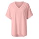 thumbnail image 5 of Puntoco - Camiseta de manga corta para mujer, cómoda, informal, cuello en V, color sólido Puntoco Puntoco-792, 5 of 7