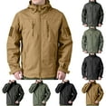thumbnail image 5 of aohooy Men's Waterproof Winter Softshell Jacket - Cargo Style Fleece Lined Hooded Hiking 2025 Black,XXXL, 5 of 5