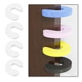thumbnail image 4 of Paquete de 4 topes de seguridad para dedos para niños, diseño de cerradura para puerta blanco, 4 of 9
