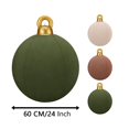 thumbnail image 4 of Adorno de bola inflable de terciopelo para Navidad, bola inflable gigante de 24 pulgadas, decoración navideña para exteriores para patio, árbol, La, 4 of 5