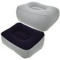 thumbnail image 2 of Shisuyan 2 Pcs Inflatable Feet Rest Pillow Flocking PVC Foot Massage Stool Relax Cushion for Outdoor Travel (Grey Blue + Grey), 2 of 8