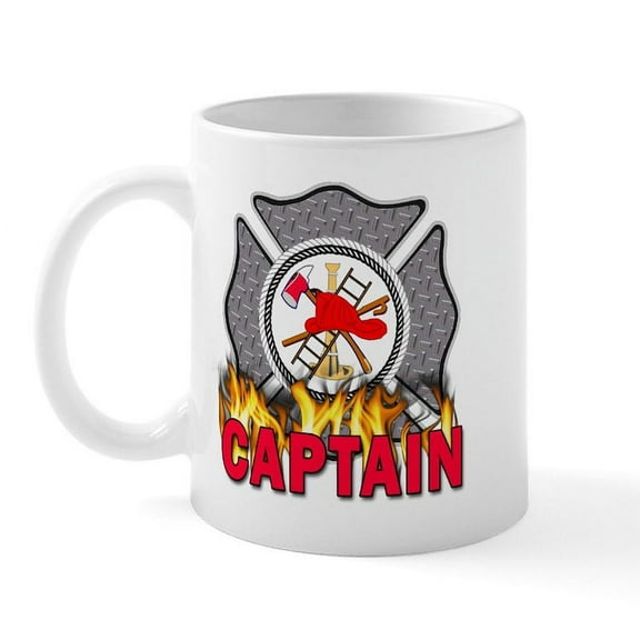 CafePress - Fire Department Captain Mug - 11 oz Ceramic Mug - Novelty Coffee Tea Cup