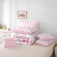 thumbnail image 4 of Erosebridal Pink Floral Bed in a Bag Twin Size , Chic Flower Bed Set, Reversible 7 Pieces, 4 of 5