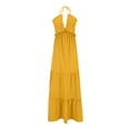 thumbnail image 4 of Beach Dress for Womens 2025 Fashion Slim Camisole V-neck Solid Color Strapless Backless Dress Womens Plus Size, 4 of 6