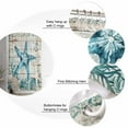 thumbnail image 3 of Vintage Starfish Shower Curtain, 66" x 72", Ocean Coral Anchor Shell Wood Grain Waterproof Bathroom Curtain Washable Shower Curtain Set with 12 Hooks, 3 of 6