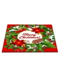 thumbnail image 2 of SDJMa Christmas Door Mats Non-Skid Christmas Rugs Xmas Holiday Santa Wreath Bell Welcome Floor Mats Indoor Outdoor Welcome Doormat, 24 x 35 inches, 2 of 8