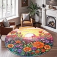 thumbnail image 2 of Circle Area Rug, Sun10 Washable Non-Slip Floor Carpet, Soft Rug for Living Room Bedroom Decor 31 Inch, 2 of 6