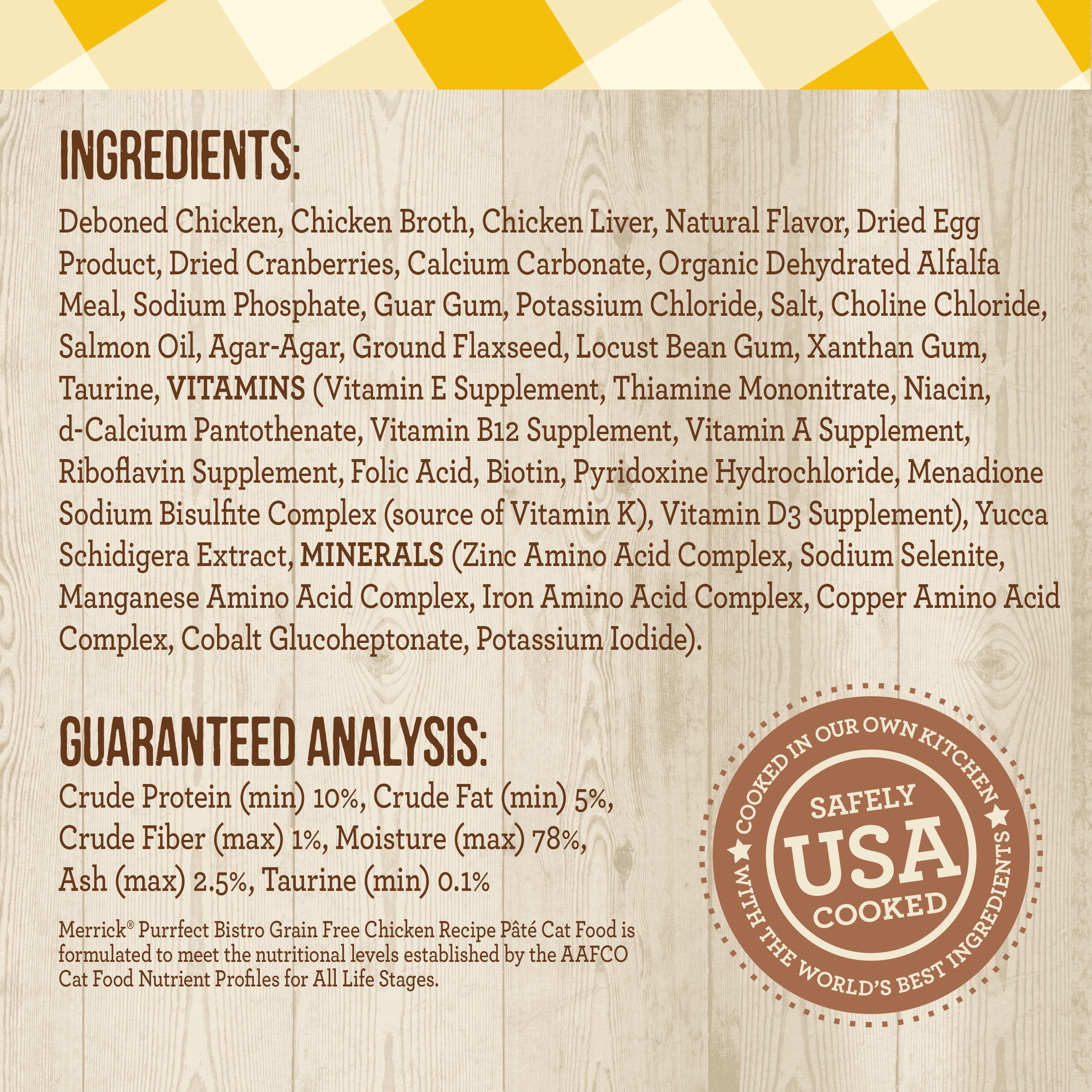 Merrick Purrfect Bistro Grain Free Chicken Recipe Adult Pate Wet Cat Food, 3 oz.