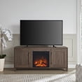 thumbnail image 4 of Evelyn&Zoe Chabot Rectangular TV Stand with Log Fireplace for TV's up to 65", Alder Brown, 4 of 14