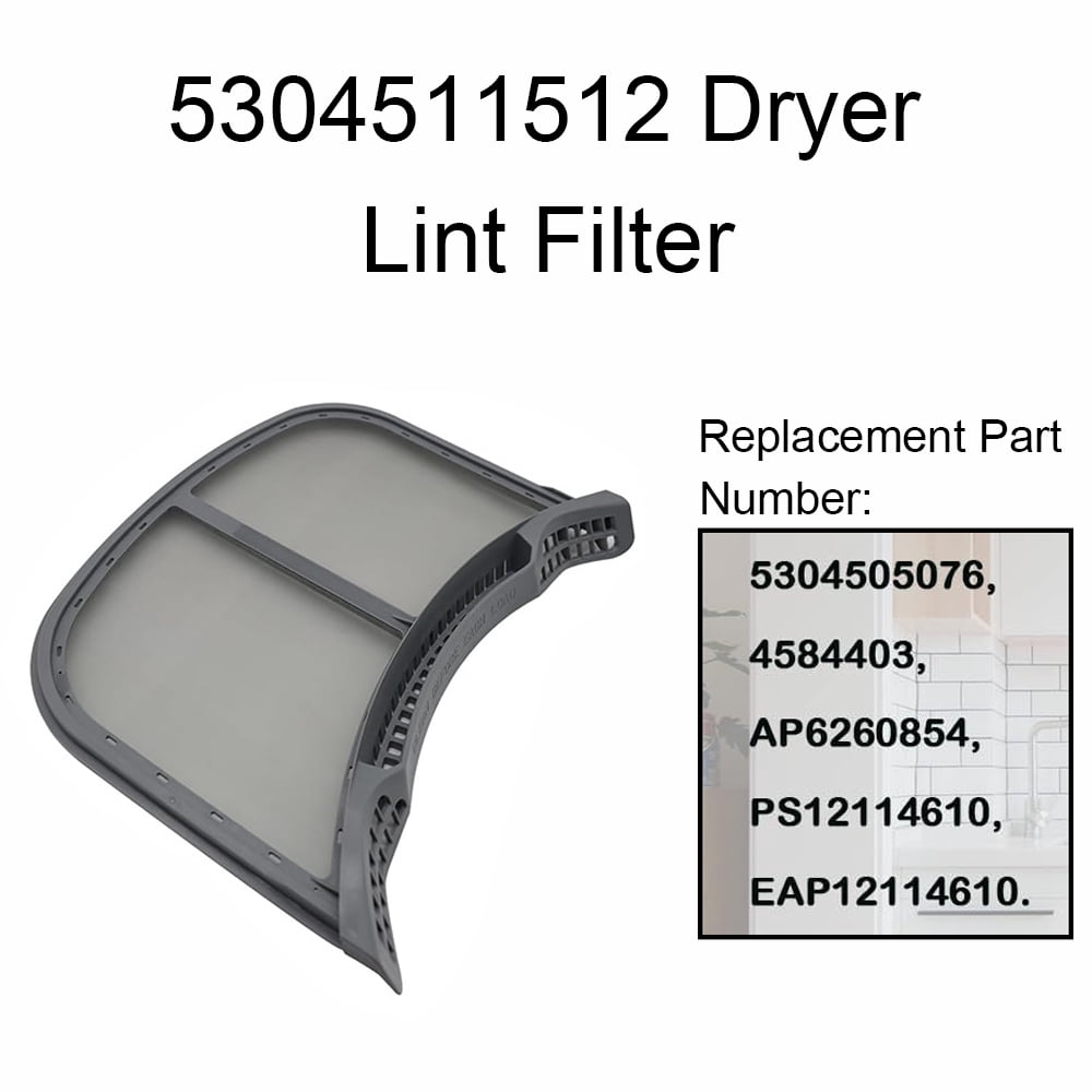 TOP-MAX 5304511512 Dryer Lint Filter, Fit for Fri-gidaire, Elec-trolux, Replace 5304505076, 4584403, AP6260854, PS12114610, EAP12114610