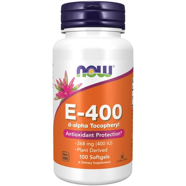 Now Foods | Vitamina E 400 IU (100 Cápsulas), Suplemento para el Apoyo del Sistema Inmune