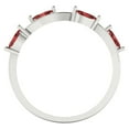 thumbnail image 5 of 0.4 ctw Wedding Band for Women - 14K White Gold Natural Garnet Stackable Eternity Ring, 5 of 6