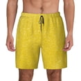 thumbnail image 2 of Picia Yellow Glitter pattern Mens Swim Trunks with Compression Liner Stretch Beach Shorts Quick Dry with Zipper Pockets No-Chafing Board Shorts-Medium, 2 of 9