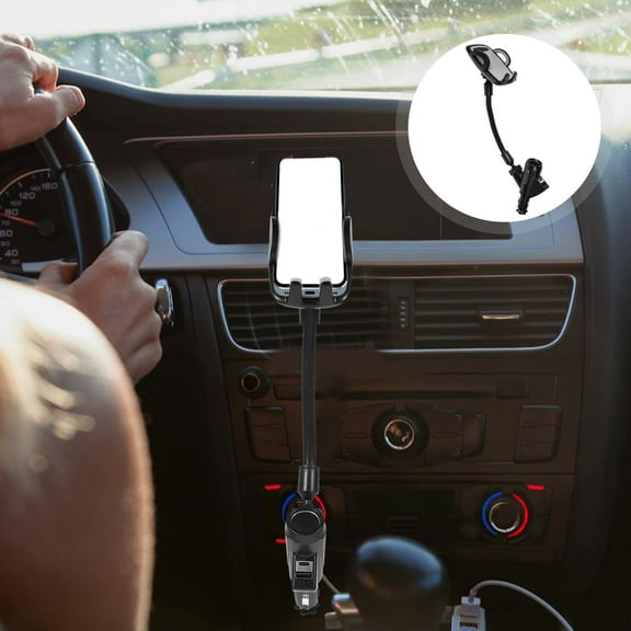 BESTONZON Black Lighter Phone Bracket Dual USB Car Charger High Output
