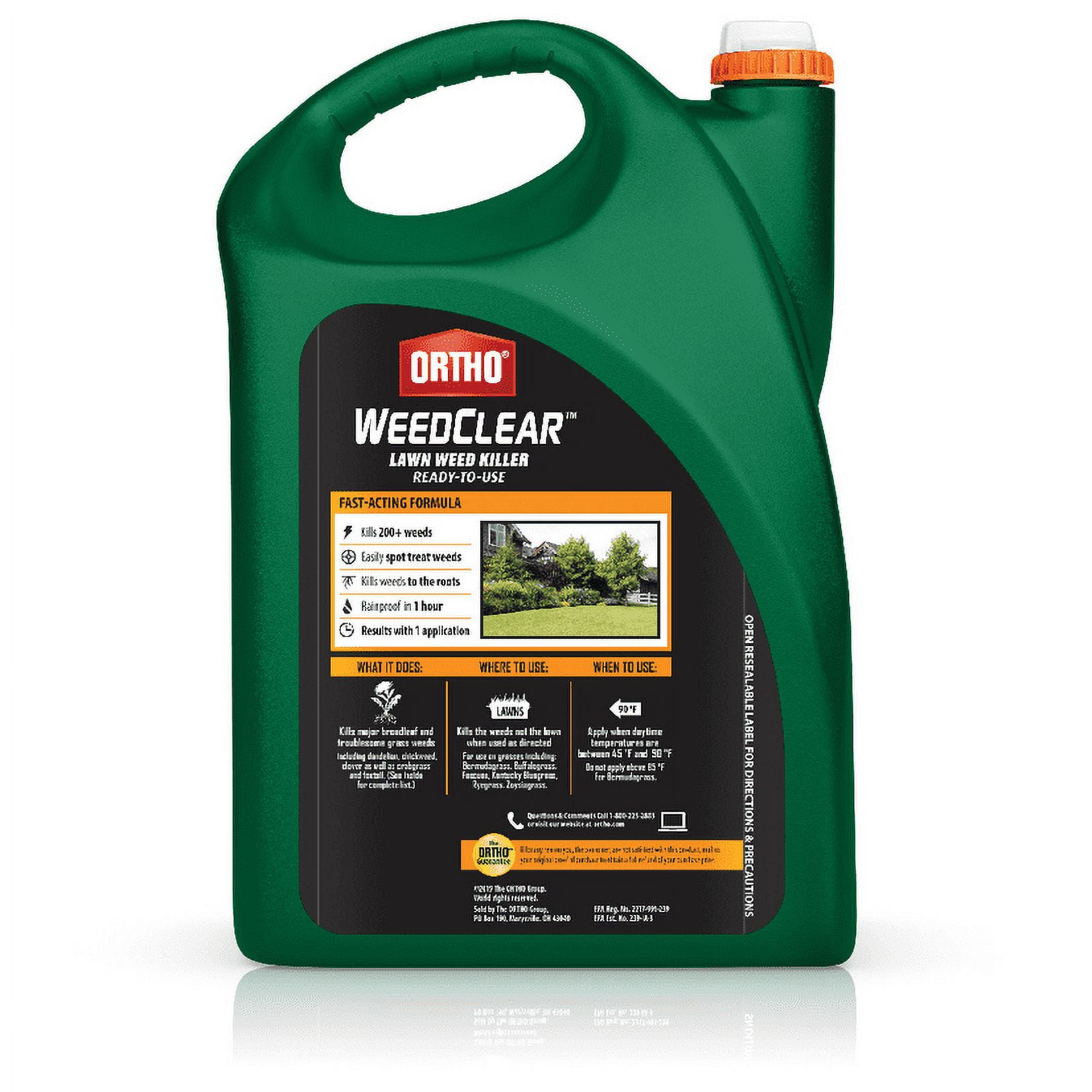 Ortho WeedClear Lawn Weed Killer Ready-To-Use Refill, Kills Crabgrass, 1.33 gal.