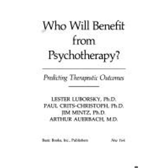 Pre-Owned Who Will Benefit Psy (Hardcover) 046509189X 9780465091898