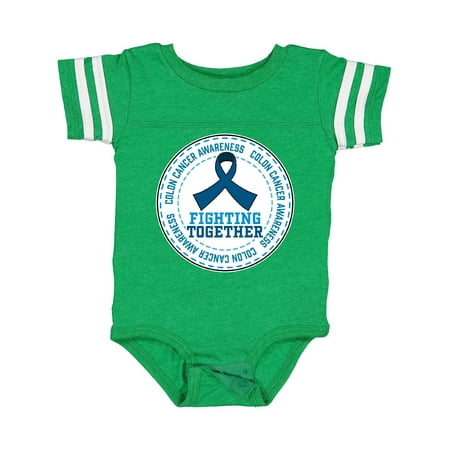 

Inktastic Fighting Together- Colon Cancer Awareness Dark Blue Ribbon Gift Baby Boy or Baby Girl Bodysuit