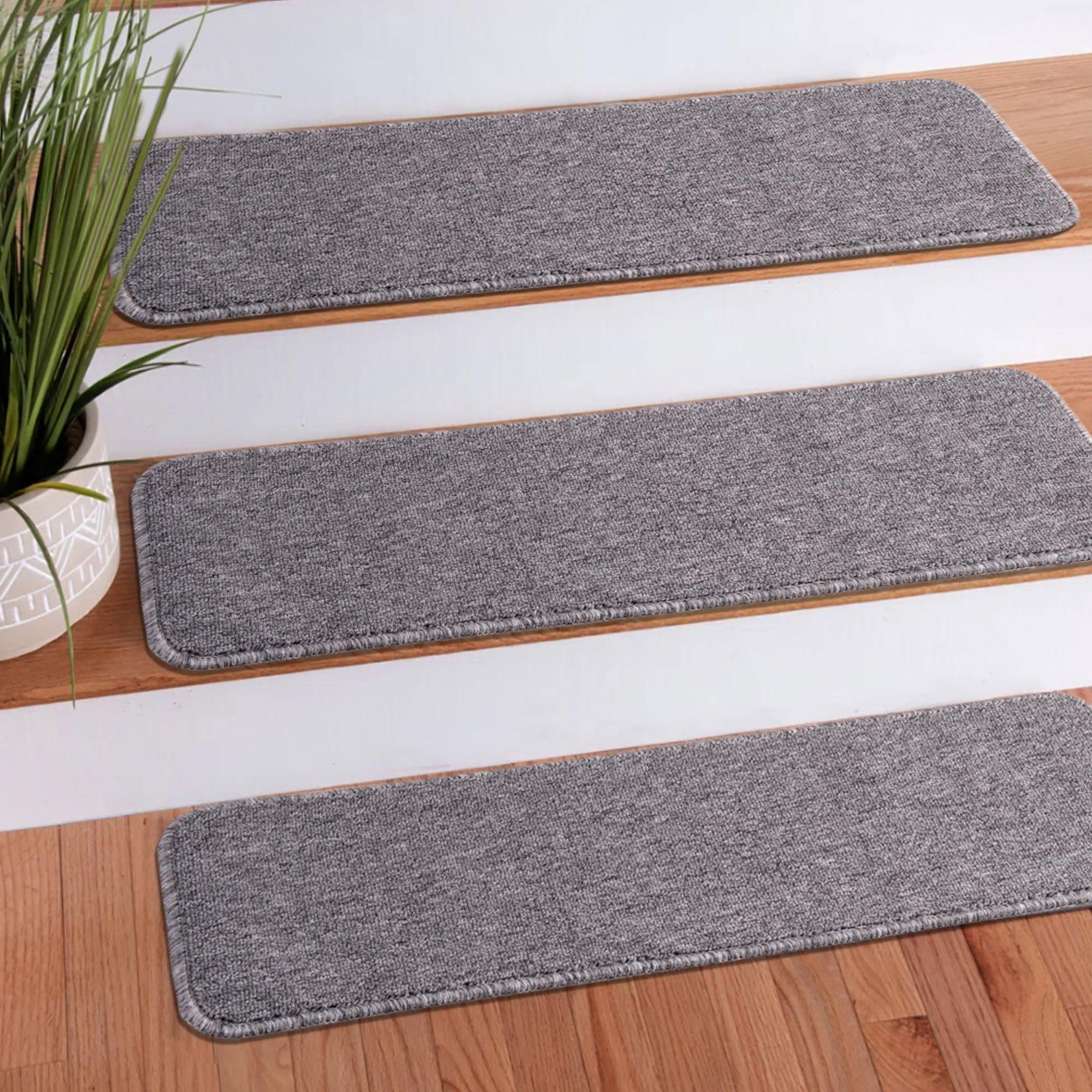 SussexHome Carpet Stair Treads for Wooden Steps - Indoor Staircase Step Treads with Thick Carpet - Self Adhesive Safety Treads to Prevent Slipping - Pet & Kid-Friendly - 15-Pack