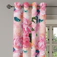 thumbnail image 3 of Ambesonne Romantic Floral Grommet Curtain, Romantic Flowers, 50"x96", Coral Pink and Peach, 3 of 5