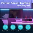 thumbnail image 5 of Power Practical LED Lights for TV, Luminoodle Backlight, USB Powered Strips with Remote for 15 Ambient Color Bias Lighting Options & 10 Brightness Modes, Size (60"-80" TV), 5 of 7