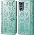 thumbnail image 6 of for Motorola G62 5G Wallet Case, Cat Dog Cartoon Cute Style with ID Card Holder PU Leather Flip Phone Cover Case for Moto G62 5G      Green, 6 of 7
