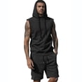 thumbnail image 4 of CHUMUD 2 Piece Sets for Men Summer Outfits Dry Fit Workout Cargo Hooded Tank Tops Hiking Gym Sleeveless Muscle Athletic Shirt Drawstring Shorts Tracksuits, 4 of 6