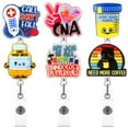 thumbnail image 2 of Creative Doctor Nurse Words Style Rotate Clip Retractable Badge Reel Card Holder Exhibition Name Card Parts light green, 2 of 6