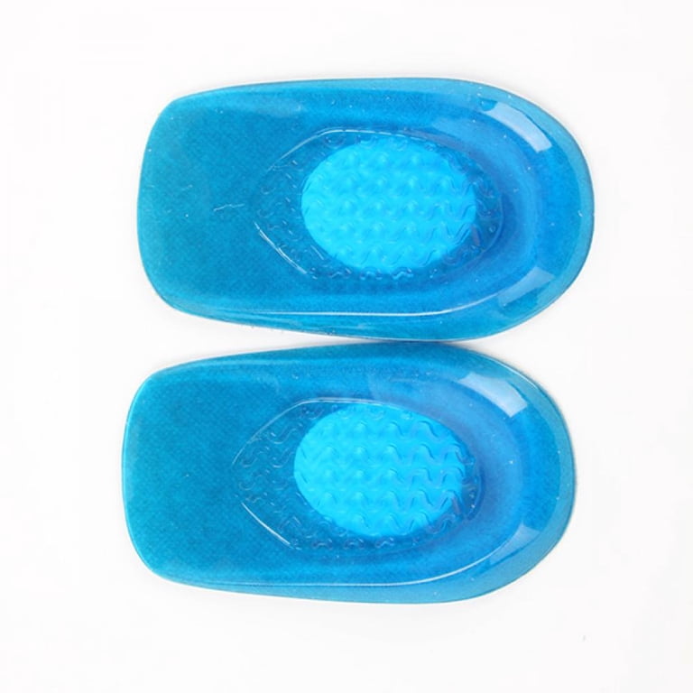 Silicone Gel Heel Pads – 3 Pack For Heel Pain Relief, Shock Absorption For Men & Women (Blue)