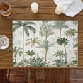 thumbnail image 2 of Tropical Green Palm Tree Placemats for Dinning Table Set of 4, Summer Beach Botanical Burlap Kitchen Place Mats Waterproof Cloth Table Mats, Indoor Outdoor Placemats Easy Clean Dinner Decor, 2 of 8