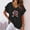 Black, variant on Jacenvly New Juniors Tube Tops Misses V-Neck Print T-Shirts Fashion Comfortable Female Blouses Tops