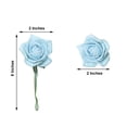thumbnail image 3 of Efavormart 24 Roses | 2" Artificial Foam Rose With Stem And Leaves for Wedding Party Home Event Décor Wedding Anniversary Party - Dusty Blue, 3 of 10
