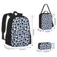 thumbnail image 2 of Disketp black Skull white Large Capacity Backpack Lunch Bag Pencil Case Combination 3 Piece Set for Student, 2 of 7