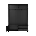 thumbnail image 4 of Modern Style Hall Tree with Storage Cabinet 2 Large Drawers Widen Mudroom Bench with 5 Coat Hooks for Entryway Living Room, 4 of 10