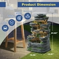 thumbnail image 5 of Haverchair 7 Tier Cascading Rock Outdoor Water Fountain, Garden Freestanding Rockery Natural Waterfall Fountains Outdoor with LED Light, Soothing Tranquility Fountains for Home Garden Yard, 24"H, 5 of 10