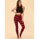 thumbnail image 3 of Allegra K Las polainas del traje de la Navidad de las mujeres imprimieron los pantalones del estribo de la yoga de la cintura elástica de la cintura alta Raya roja azul marino S, 3 of 5
